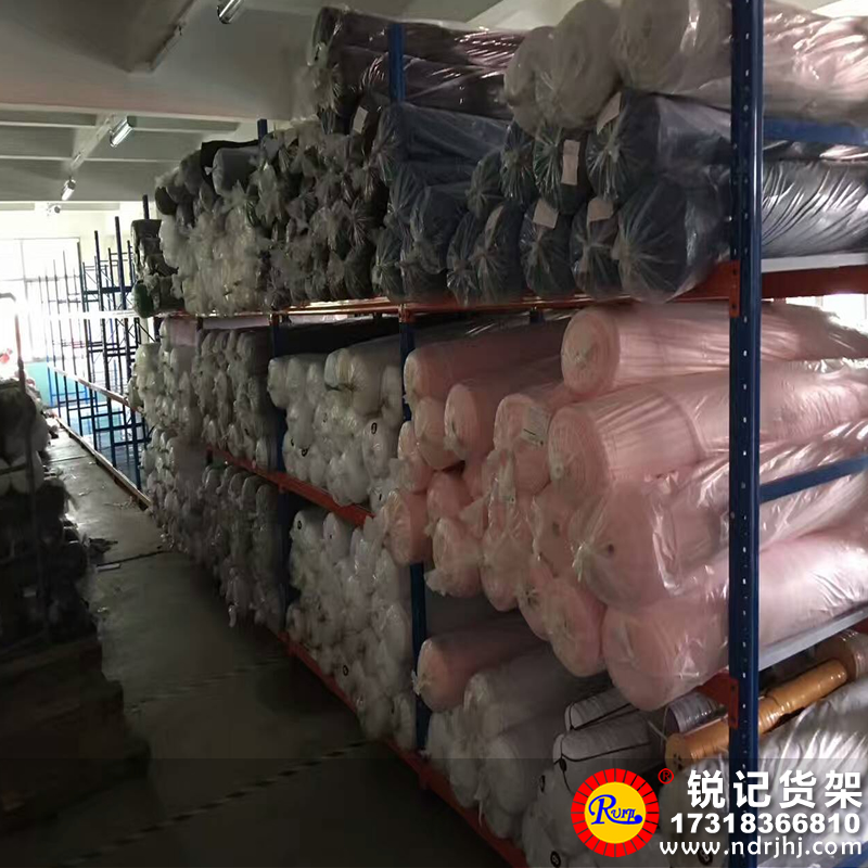 上汽座椅工厂三立柱布料货架，布匹料架，宽置物架，面料仓库货架