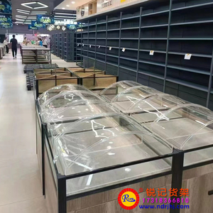 福建宁德东侨生鲜超市五谷杂粮玻璃陈列中岛货架批发