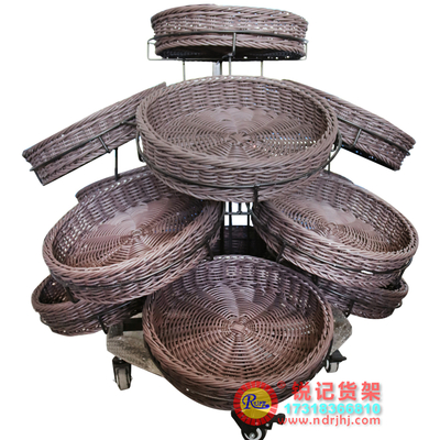 福建生鲜超市果蔬藤框展示架批发