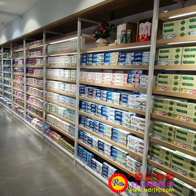 福建福安赛岐生鲜超市口腔护理钢木四柱单面货架批发